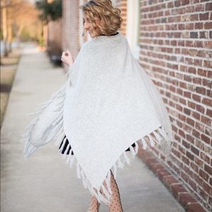 Sole Society Grey Fringe Wrap
